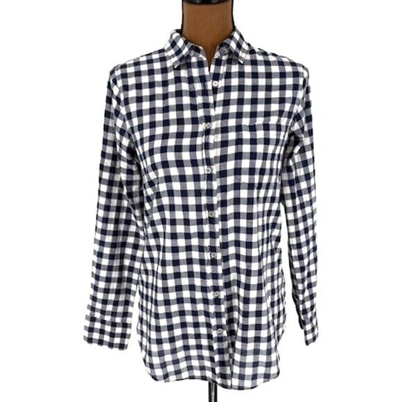 J. Crew “Boy Fit” Casual Blue and White Gingham Button-Up Shirt – Size XS - Picture 1 of 7